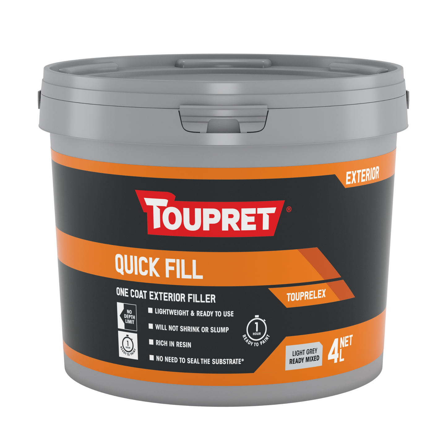 TOUPRET QUICK FILL LIGHTWEIGHT FILLER LIGHT GREY (EXTERIOR)