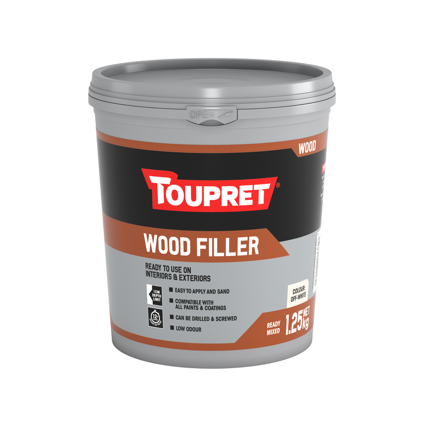 TOUPRET READY MIXED WOOD FILLER OFF WHITE (INTERIOR/EXTERIOR)