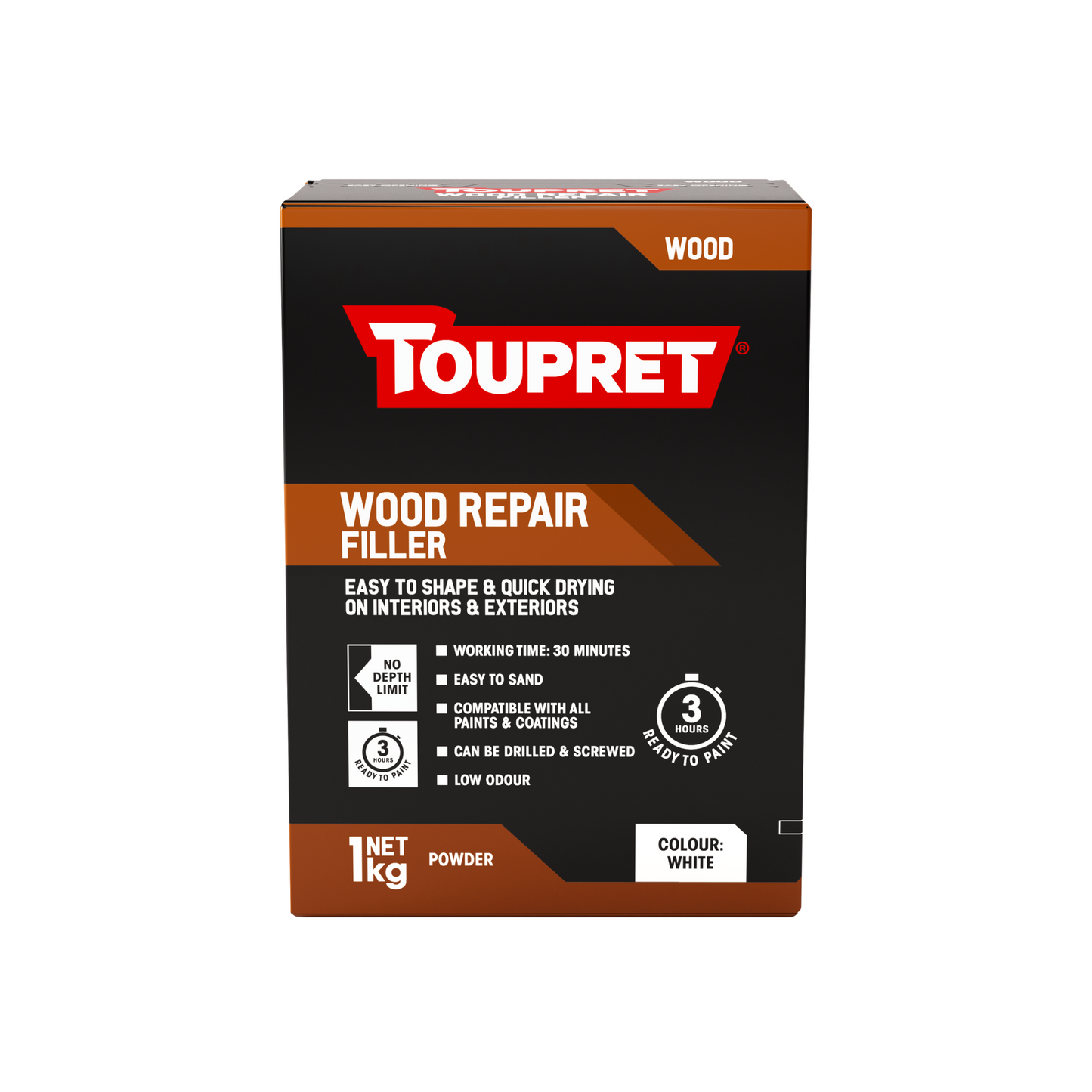 TOUPRET WOOD REPAIR POWDER FILLER WHITE (INTERIOR/EXTERIOR)