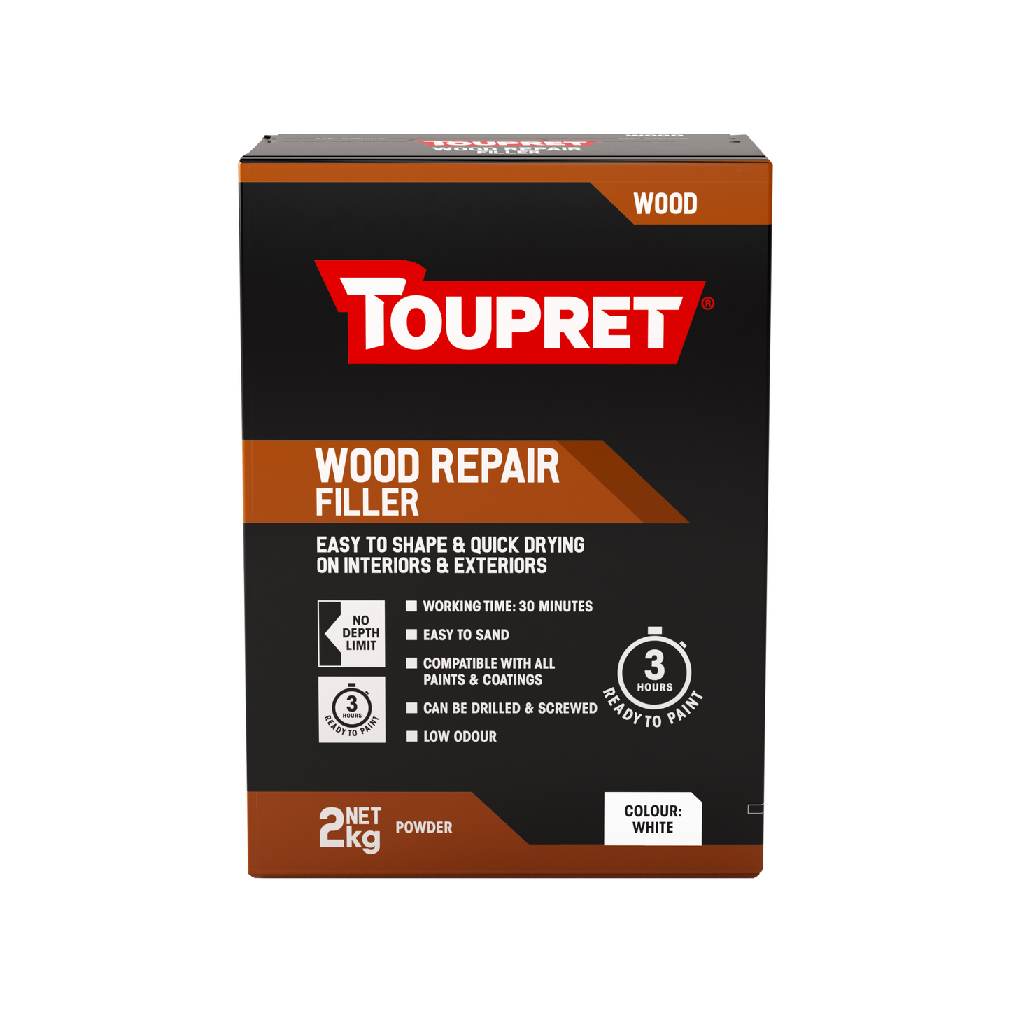 TOUPRET WOOD REPAIR POWDER FILLER WHITE (INTERIOR/EXTERIOR)