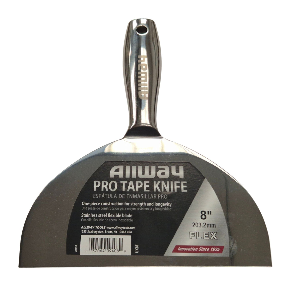 Allway One-Piece Stainless Steel Joint/Tape Knife 8"