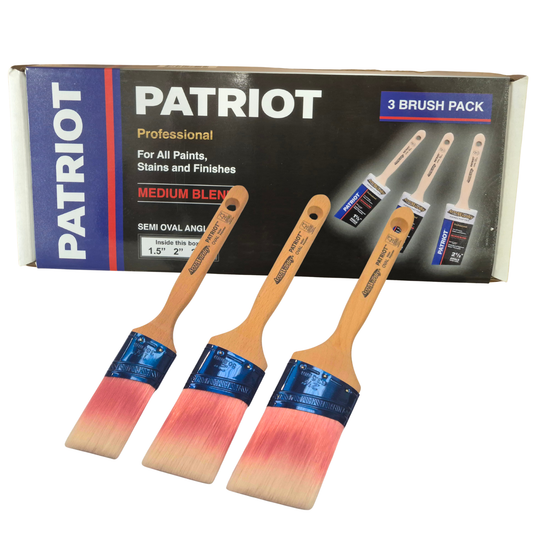 Arroworthy Patriot Semi Oval Angled Paint Brushes Box Set - 3 Pack