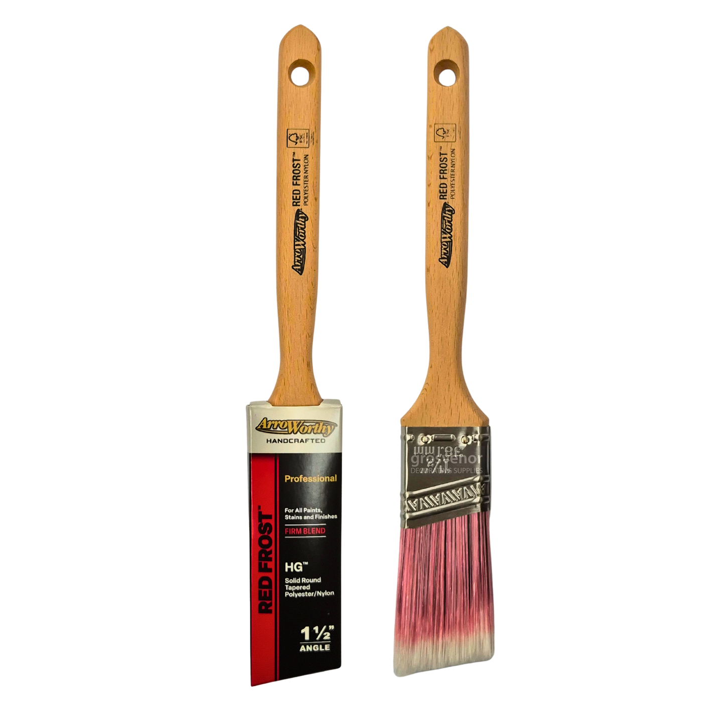 Lot de 3 pinceaux à peinture angulaires à long manche Arroworthy Red Frost