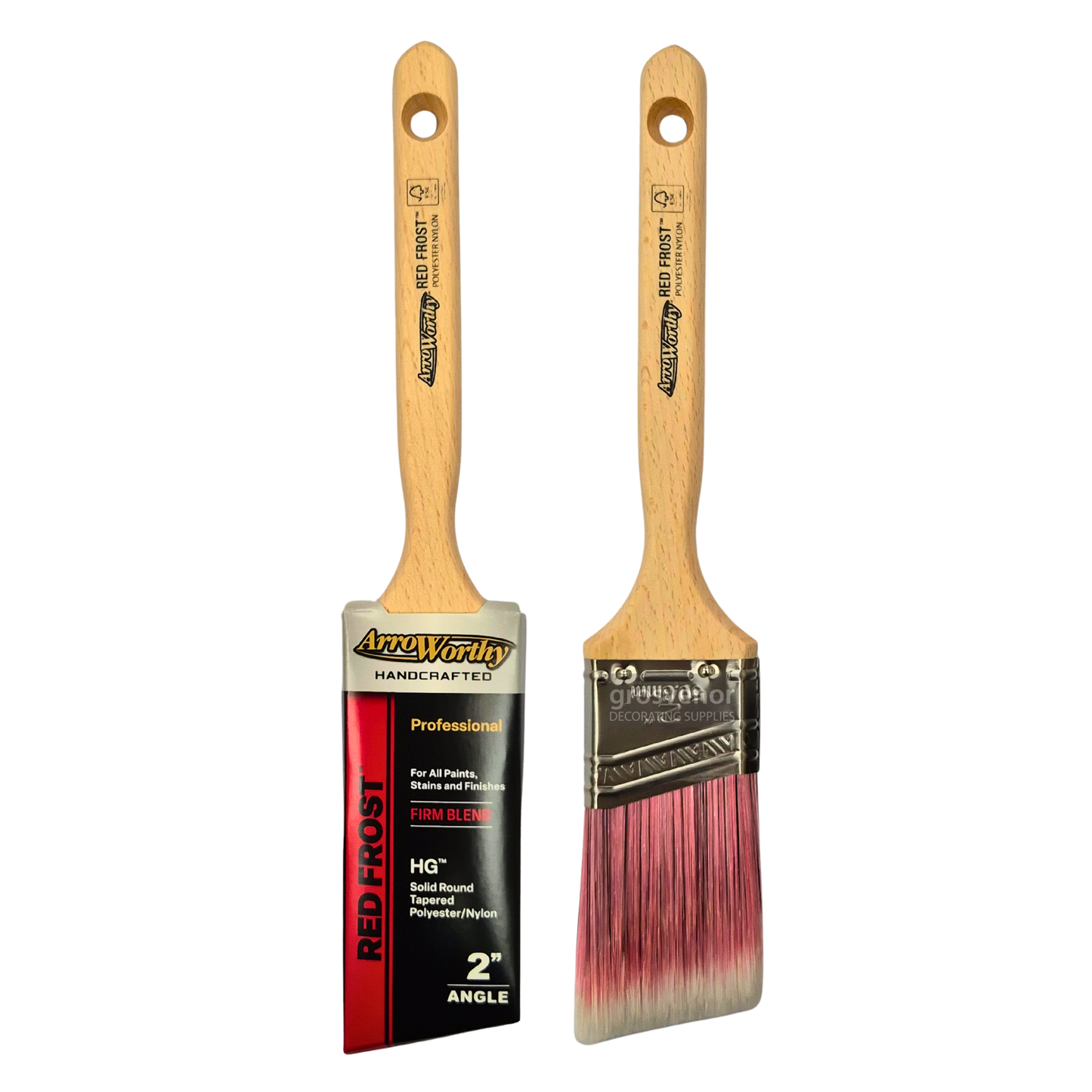 Lot de 3 pinceaux à peinture angulaires à long manche Arroworthy Red Frost
