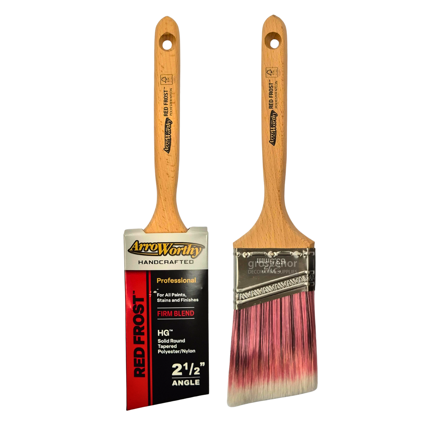 Lot de 3 pinceaux à peinture angulaires à long manche Arroworthy Red Frost