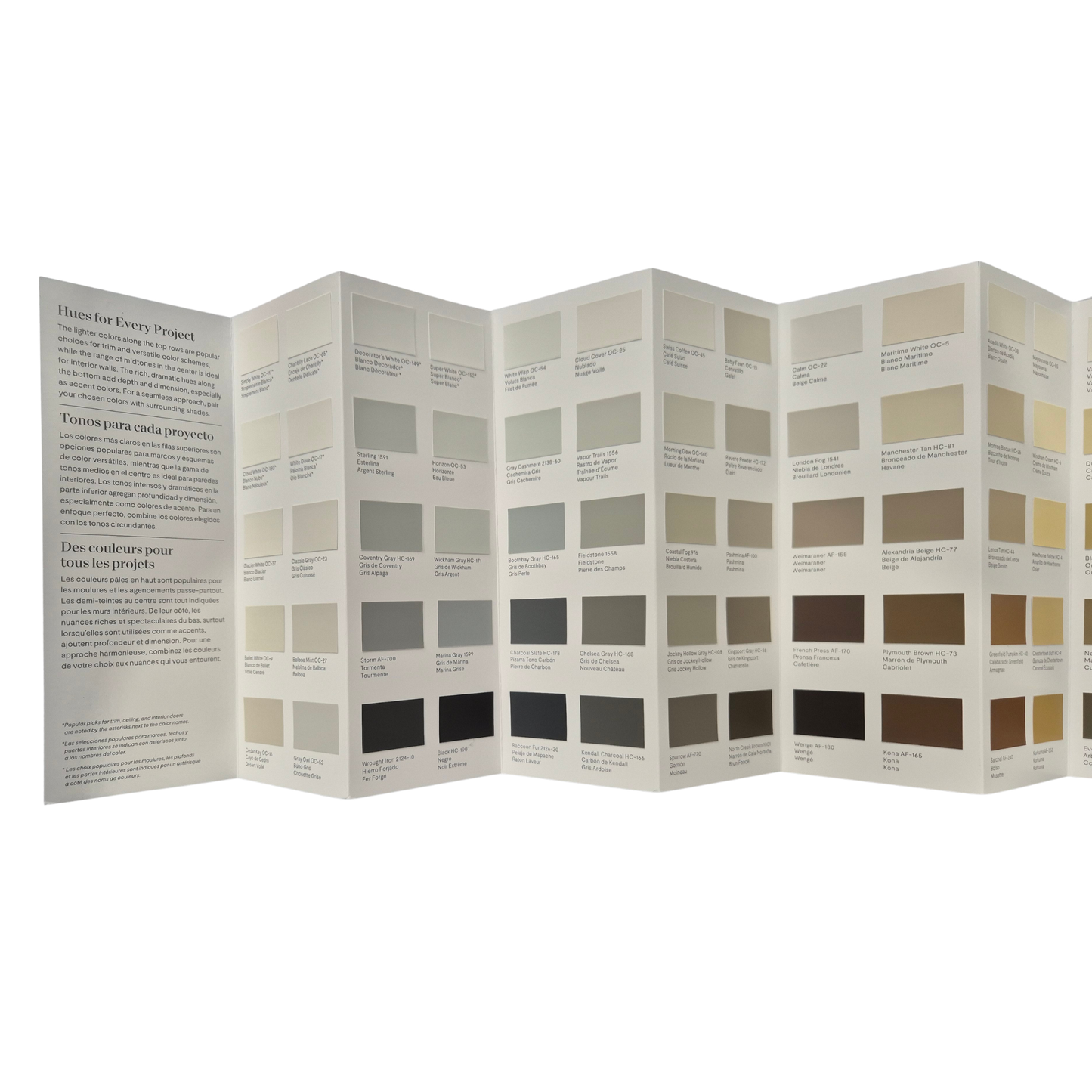 Nuancier des couleurs préférées de Benjamin Moore