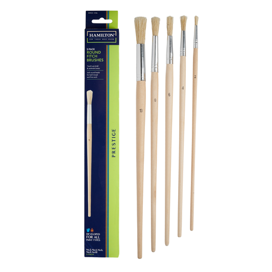 Hamilton Prestige Round Fitch Paint Brushes - 5 Pack