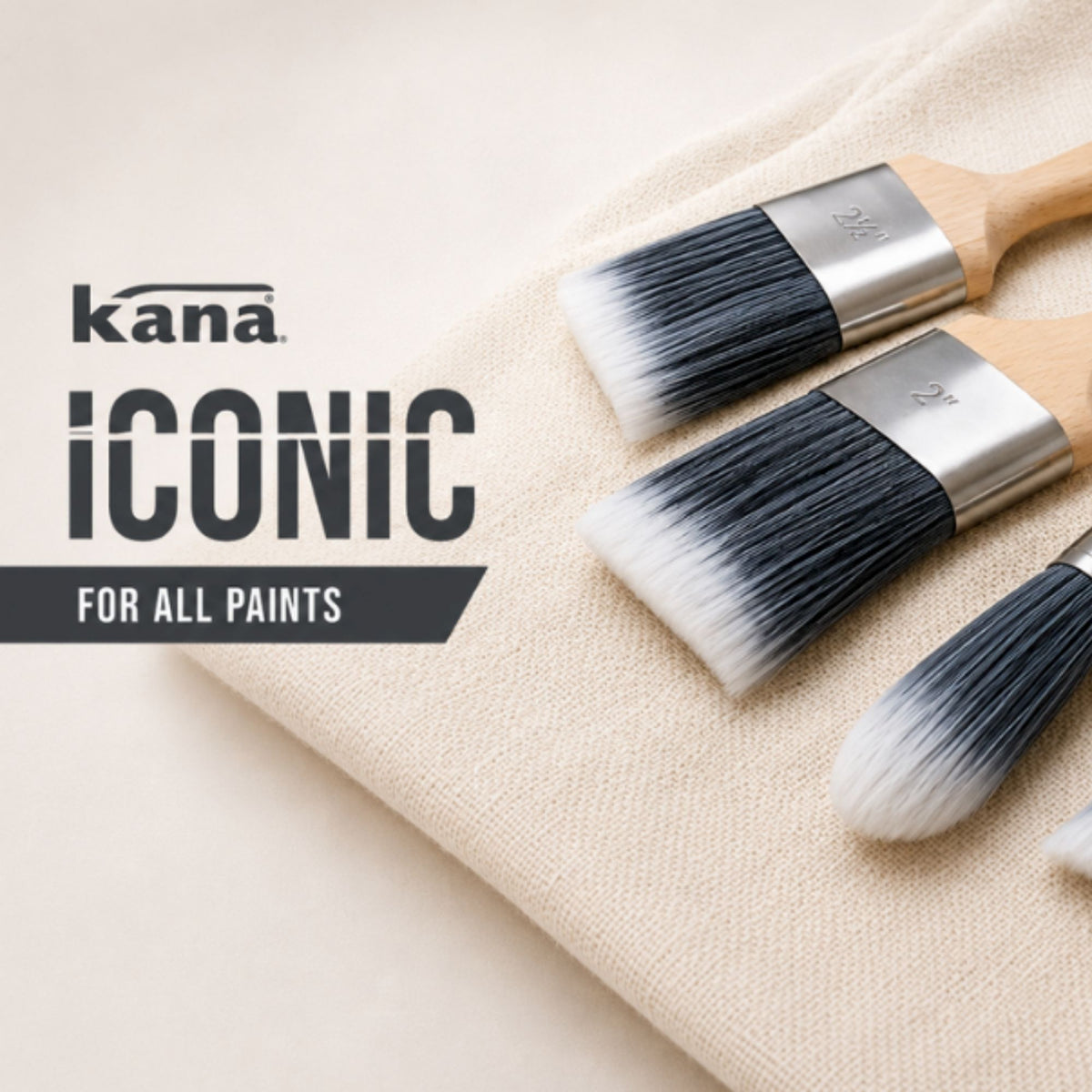 Kana Iconic Round Synthetic Sash Paint Brush 15mm