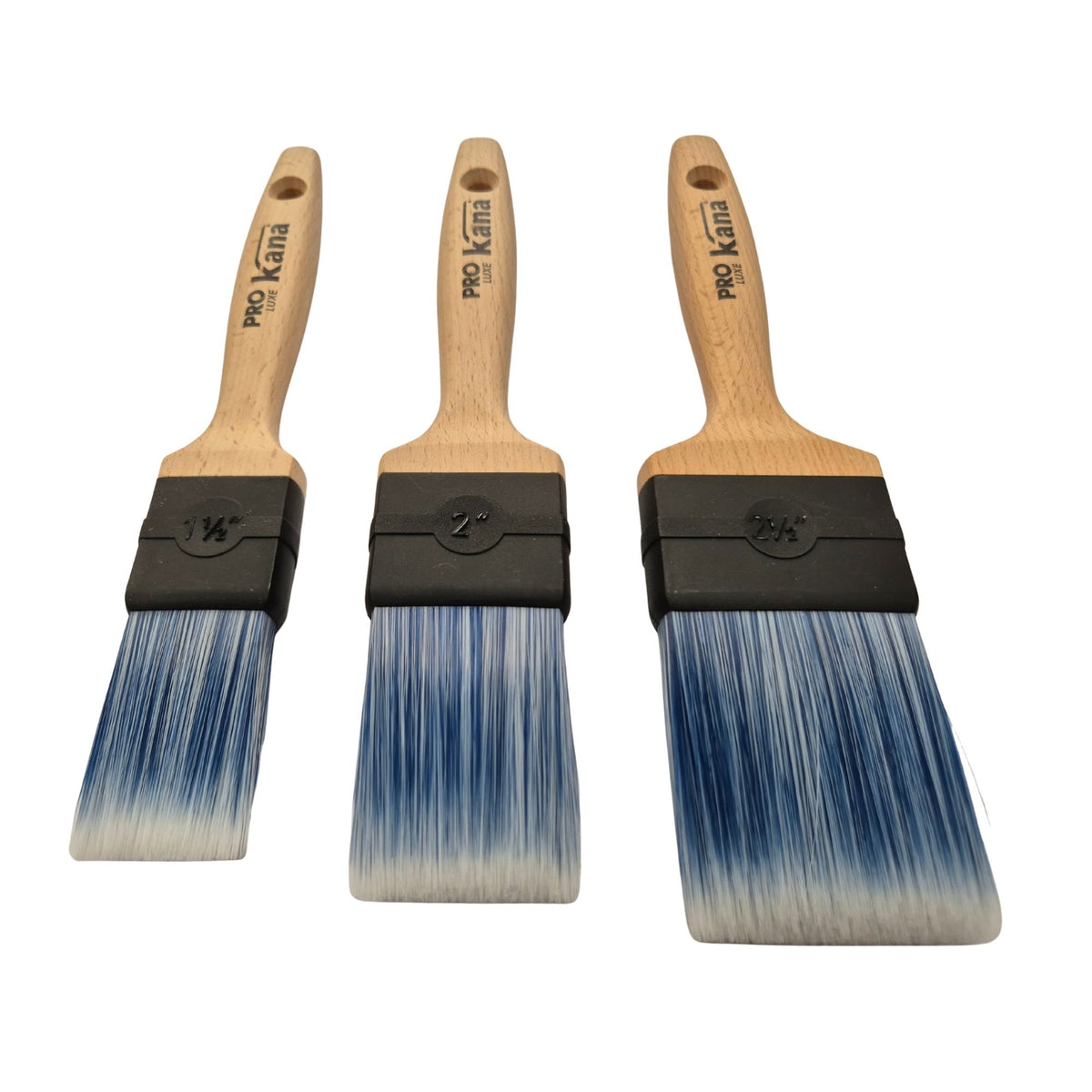 Kana Pro Luxe Flat Synthetic Paint Brush Box Set - 3 Pack