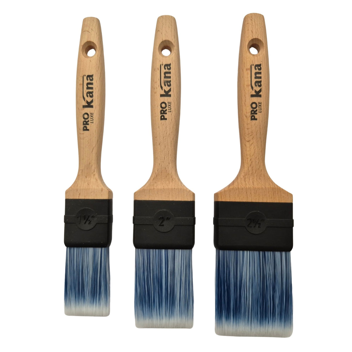 Kana Pro Luxe Flat Synthetic Paint Brush Box Set - 3 Pack
