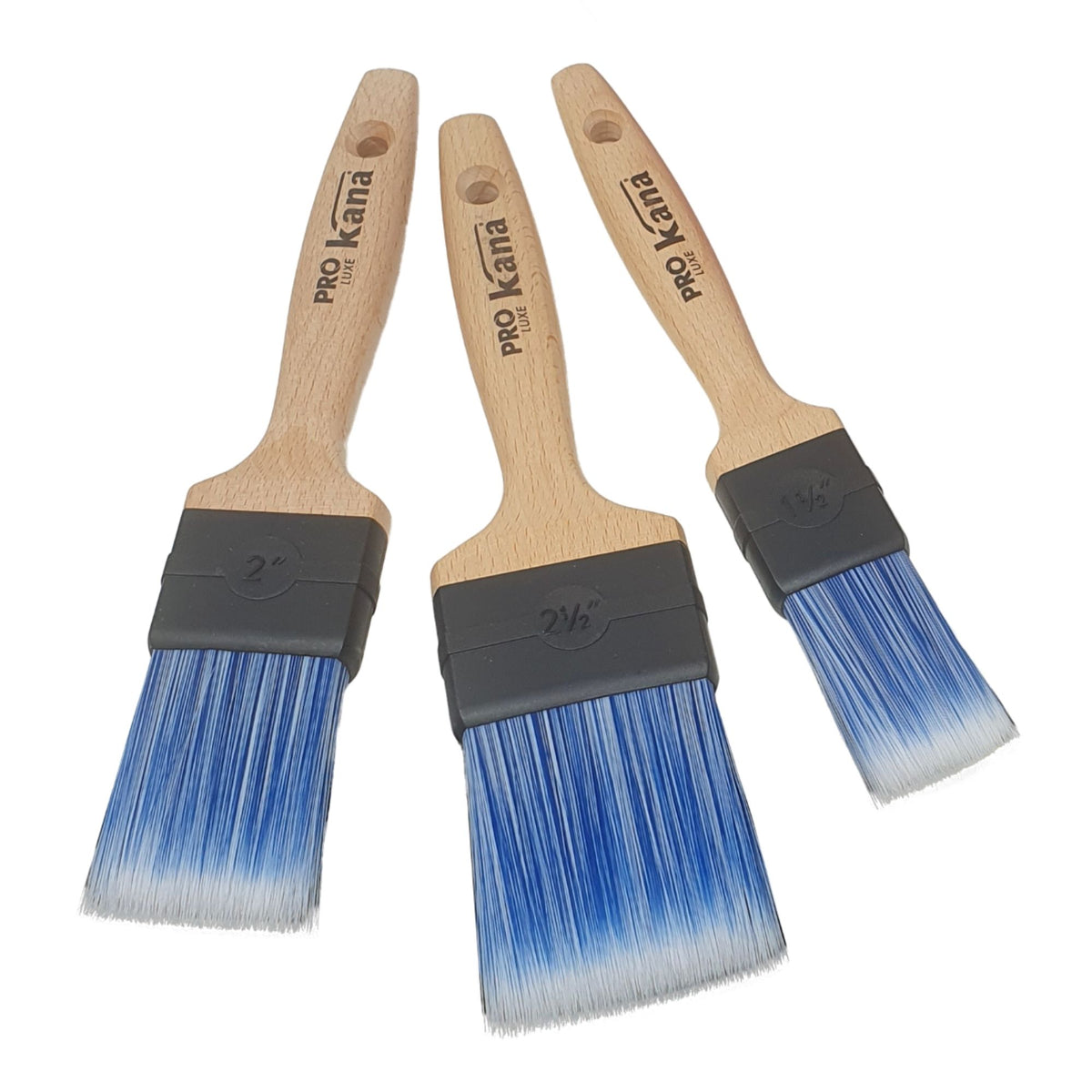 Kana Pro Luxe Flat Synthetic Paint Brush Box Set - 3 Pack
