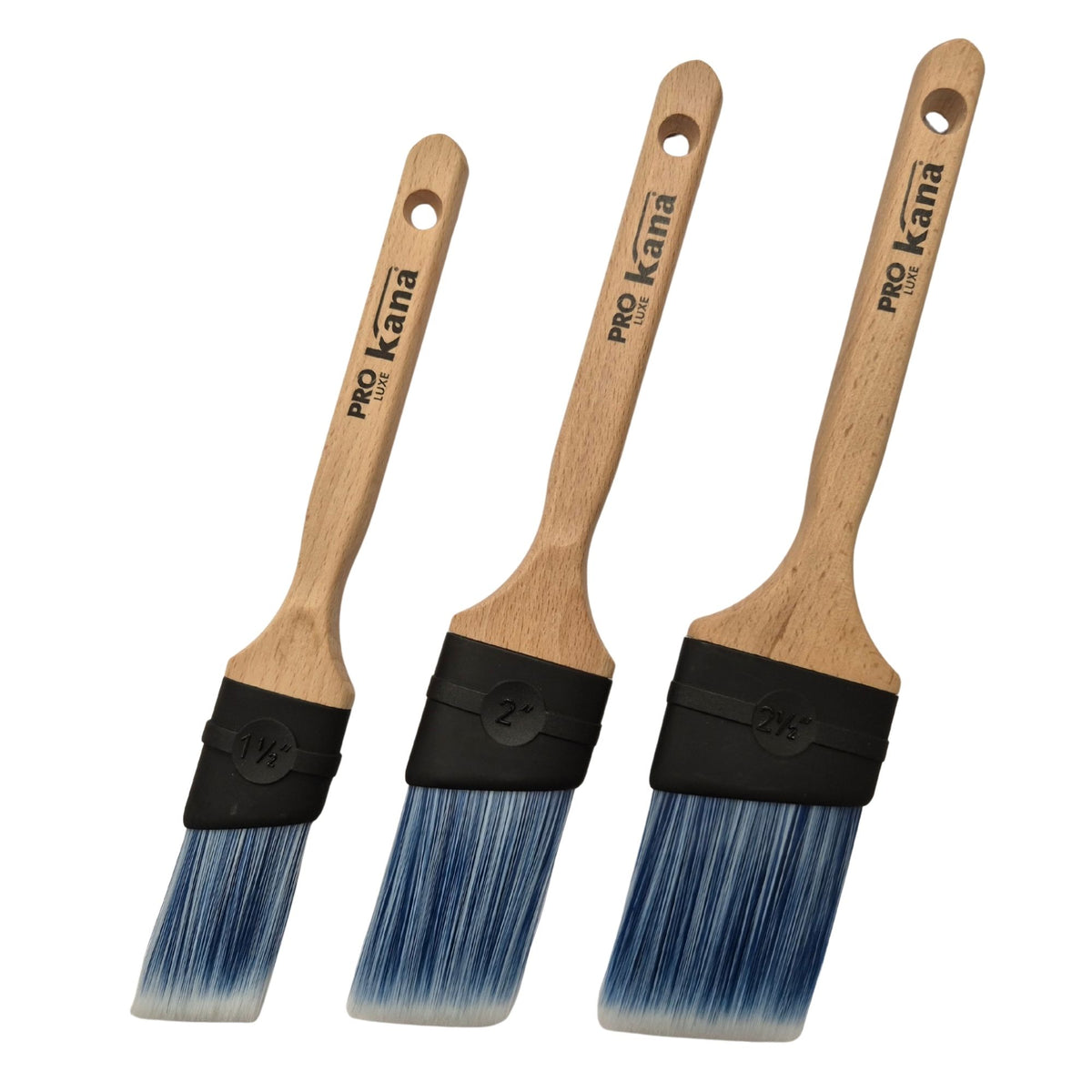 Kana Pro Luxe Angled Synthetic Paint Brush Box Set - 3 Pack