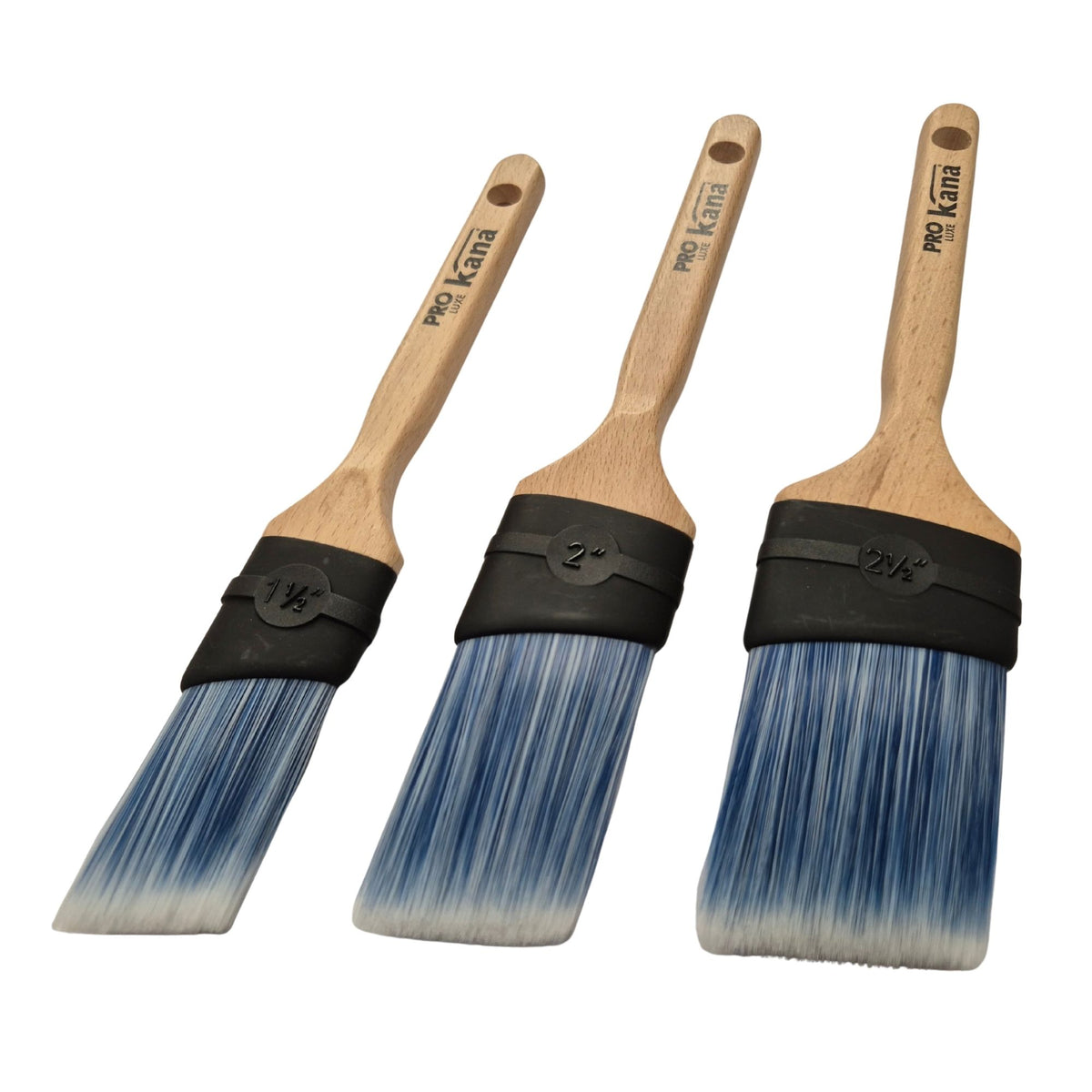 Kana Pro Luxe Angled Synthetic Paint Brush Box Set - 3 Pack