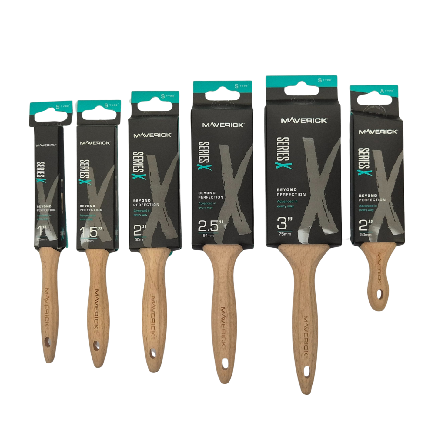 Maverick Series X Synthetic Paint Brushes - 6 Pack Bundle