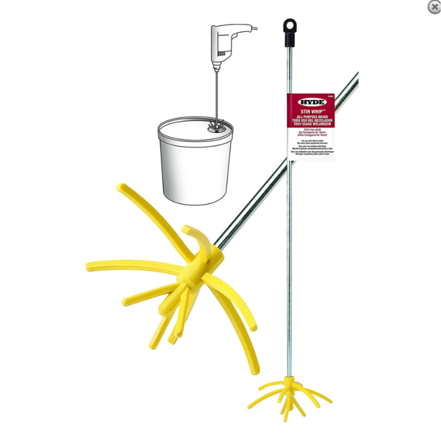 QTech Hyde 43440 Stir Whip Paint Mixer Paddle 18"