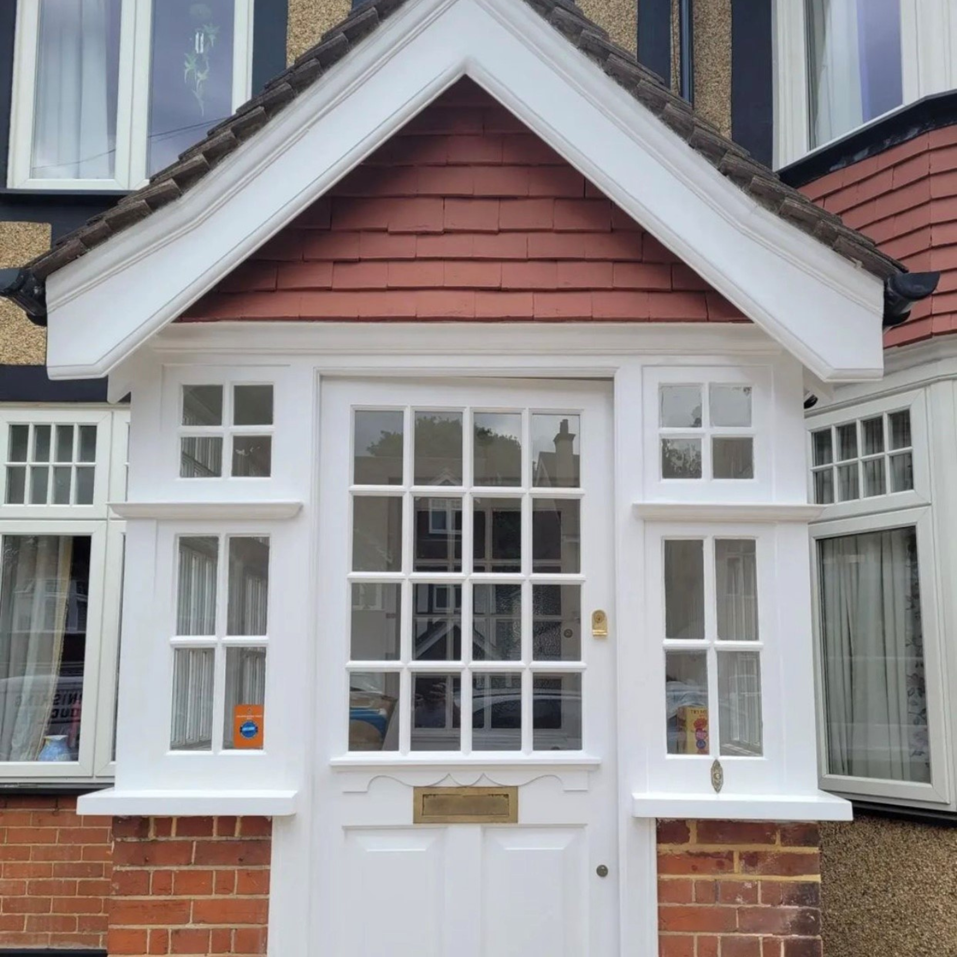 Front door and porch repaired using Timbabuild epoxy repair resin EHB60.