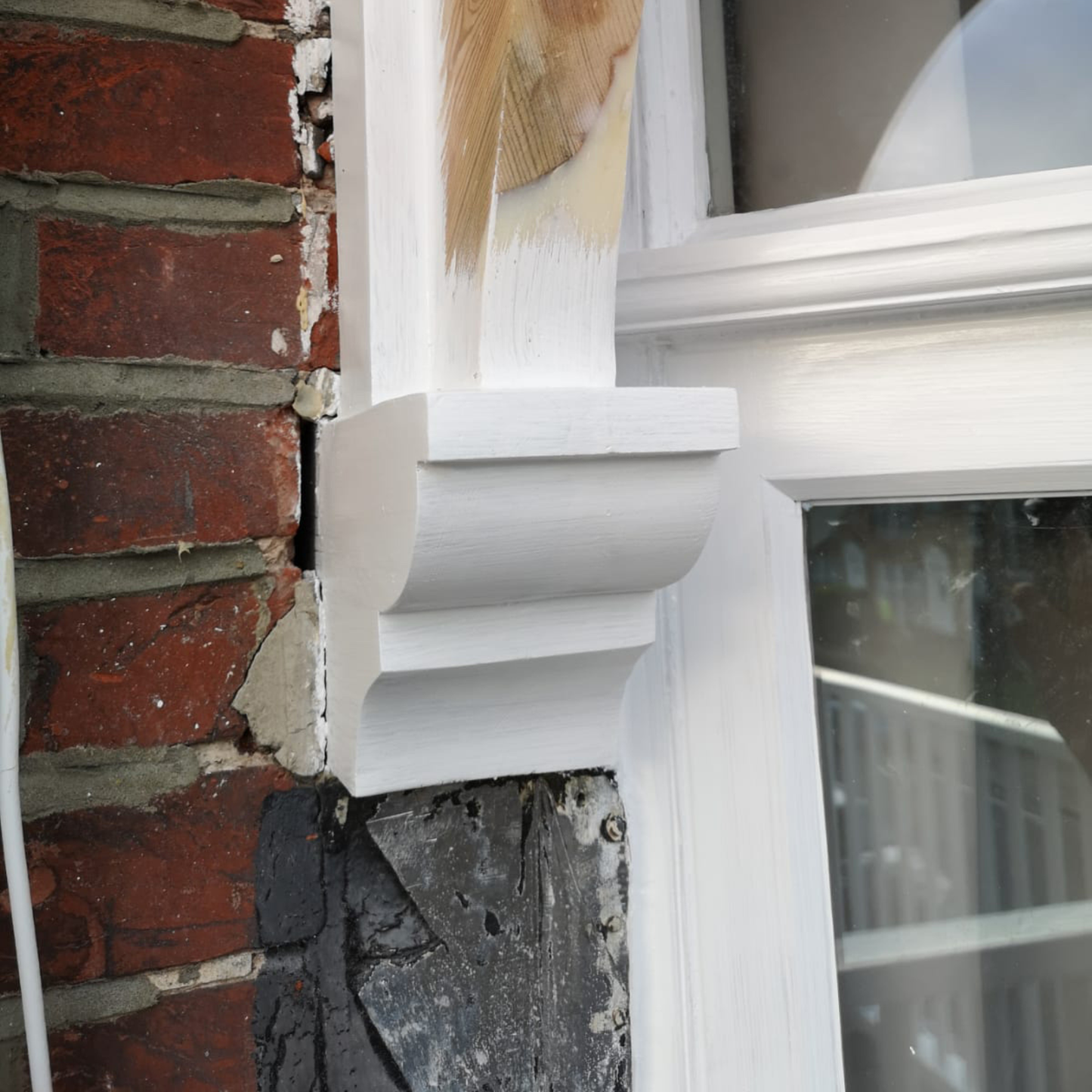 Timbabuild rotten wood repair painted white