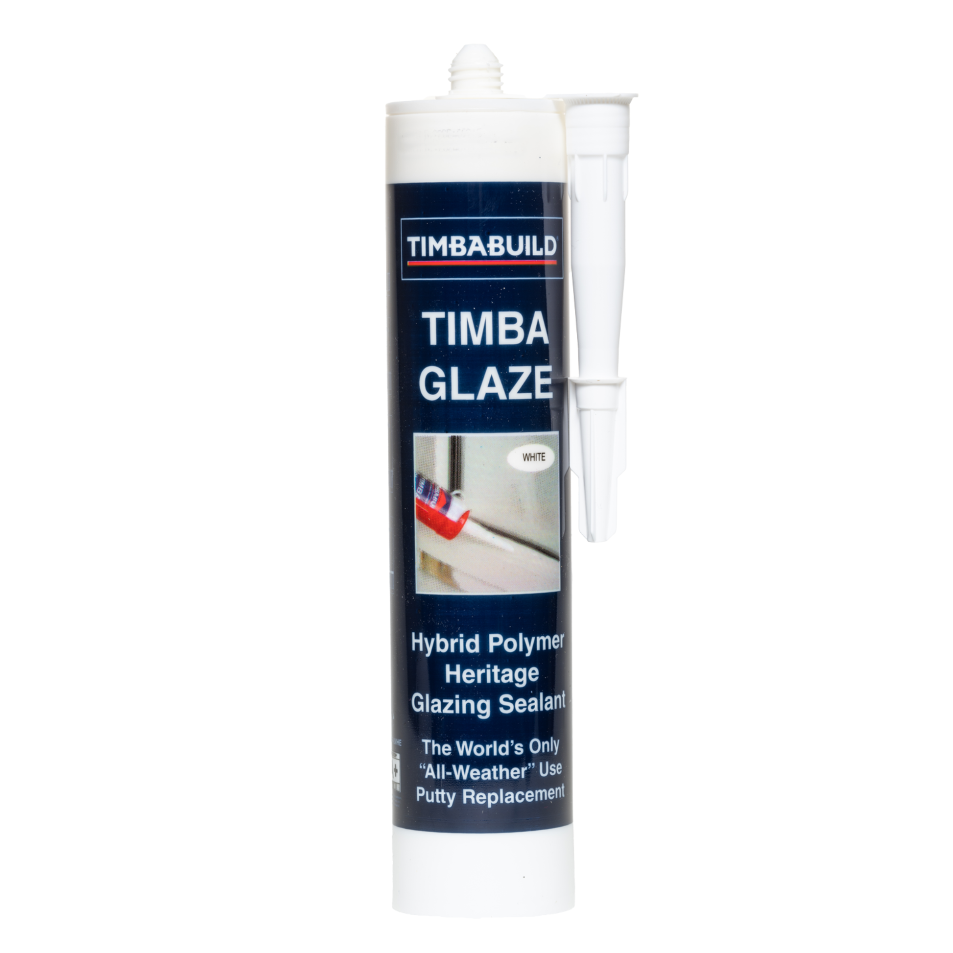 Timbabuild Glaze hybrid polymer sealant can on a white background
